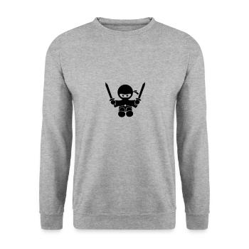 Ninja - Unisex Sweatshirt - salt & pepper - Front - Alina (178cm) & Michal (187cm)