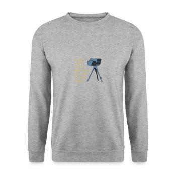 Tacho Tuning Auto Spruch Geschenk - Unisex Pullover - Weißgrau meliert - Vorne - Alina (178cm) & Michal (187cm)