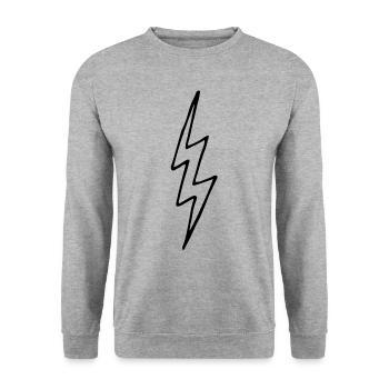 lightning - Unisex Sweatshirt - salt & pepper - Front - Alina (178cm) & Michal (187cm)