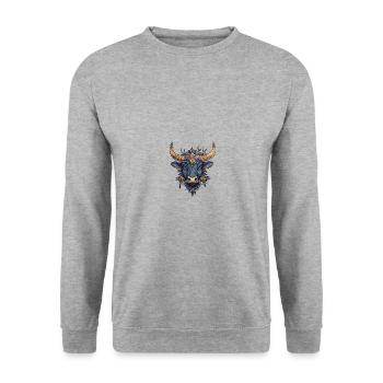 Taureau coloré - Sweat-shirt Unisexe - gris chiné - Devant - Alina (178cm) & Michal (187cm)
