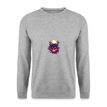 Skeleton Cool Sunglasses - Unisex Sweatshirt - salt & pepper - Front - Alina (178cm) & Michal (187cm)