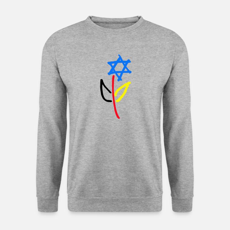 Deutsch Israelische Freundschaft - Unisex Pullover - Weißgrau meliert
