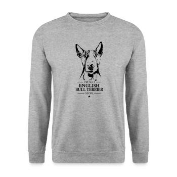 English Bull Terrier Maman Bull Terrier Chien Wilsigns - Sweat-shirt Unisexe - gris chiné - Devant - Alina (178cm) & Michal (187cm)