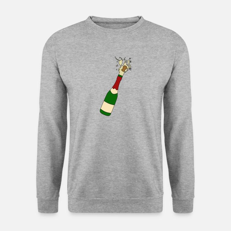 Sektflasche - Unisex Pullover - Weißgrau meliert