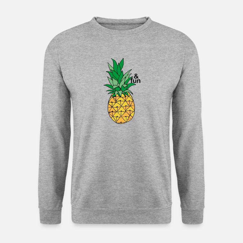 Ananas & Spaß - Unisex Pullover - Weißgrau meliert