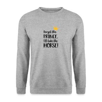 Pferd - Unisex Pullover - Weißgrau meliert - Vorne - Alina (178cm) & Michal (187cm)