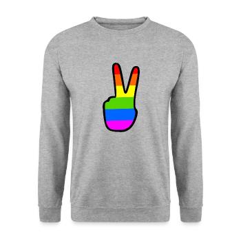 Lgbtq - Unisex Pullover - Weißgrau meliert - Vorne - Alina (178cm) & Michal (187cm)