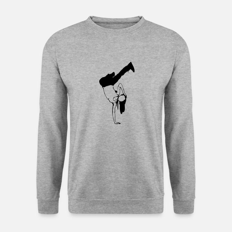 sportlich - Unisex Pullover - Weißgrau meliert