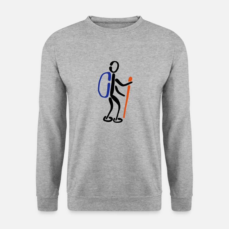 Wanderer Wandern 3C - Unisex Pullover - Weißgrau meliert