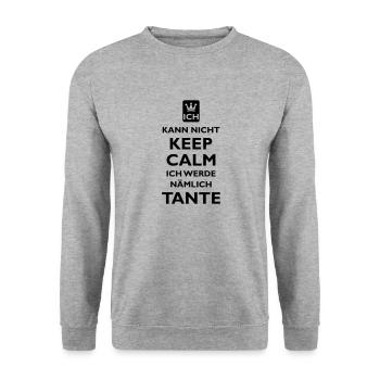 KEEP CALM TANTE - Unisex Pullover - Weißgrau meliert - Vorne - Alina (178cm) & Michal (187cm)