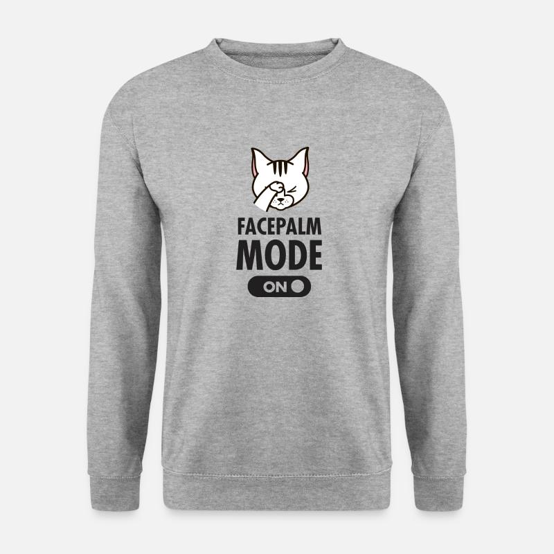 Chat - Mode Facepalm activé - Sweat-shirt Unisexe - gris chiné