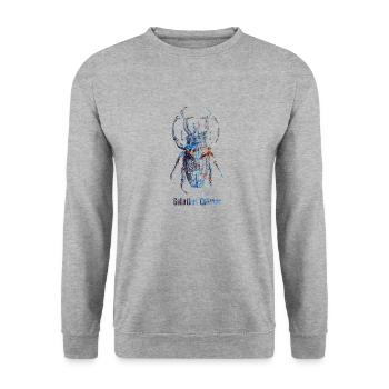 Scarab Goliathus Goliatus - Unisex Sweatshirt - salt & pepper - Front - Alina (178cm) & Michal (187cm)