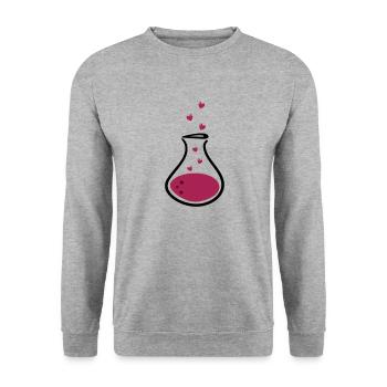 love potion - Unisex Sweatshirt - salt & pepper - Front - Alina (178cm) & Michal (187cm)