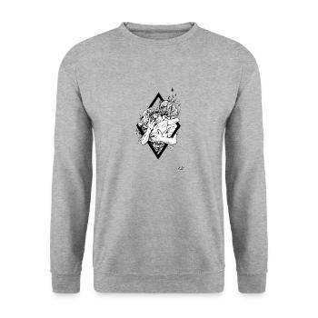 Water and Fire - Sweat-shirt Unisexe - gris chiné - Devant - Alina (178cm) & Michal (187cm)