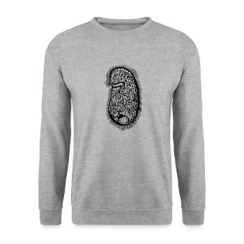 PLANKTON_05 (Serie: Unter´m Mikroskop) - Unisex Pullover - Weißgrau meliert - Vorne - Alina (178cm) & Michal (187cm)