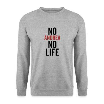 No Andrea No Life - Unisex Sweatshirt - salt & pepper - Front - Alina (178cm) & Michal (187cm)