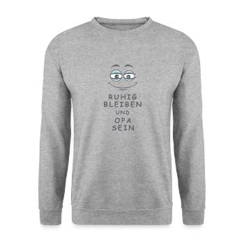 Opa sein - Unisex Pullover - Weißgrau meliert - Vorne - Alina (178cm) & Michal (187cm)
