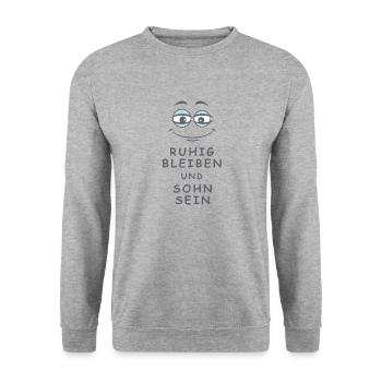 Sohn sein - Unisex Pullover - Weißgrau meliert - Vorne - Alina (178cm) & Michal (187cm)