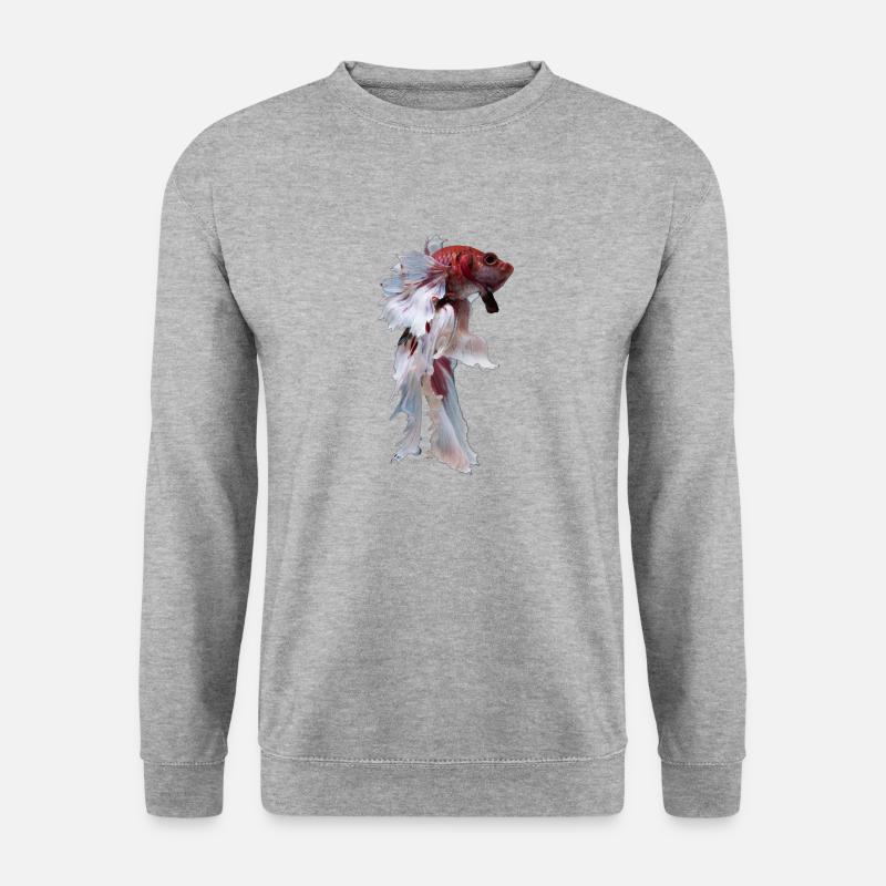 Betta, betta fish - Unisex Pullover - Weißgrau meliert
