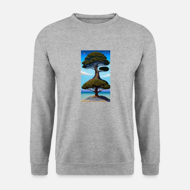 Tree Fusion - Unisex Pullover - Weißgrau meliert