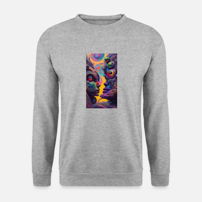 Chroma-Kaleidoskop - Unisex Pullover - Weißgrau meliert