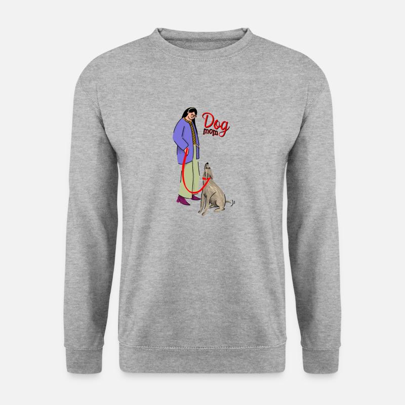 Hund - Unisex Pullover - Weißgrau meliert