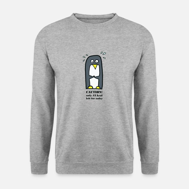 Pinguin auf Diät - Unisex Pullover - Weißgrau meliert