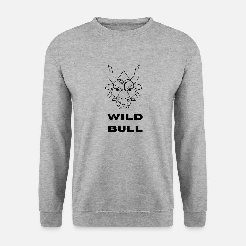 Wild Bull 2 - Unisex Pullover - Weißgrau meliert