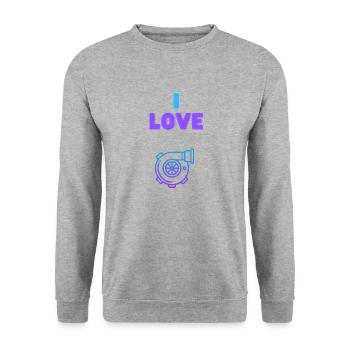 J’adore Turbo - Sweat-shirt Unisexe - gris chiné - Devant - Alina (178cm) & Michal (187cm)