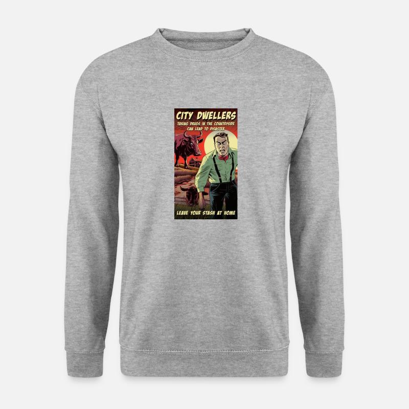 Anti-Drogen-Retro-Witzposter - Unisex Pullover - Weißgrau meliert