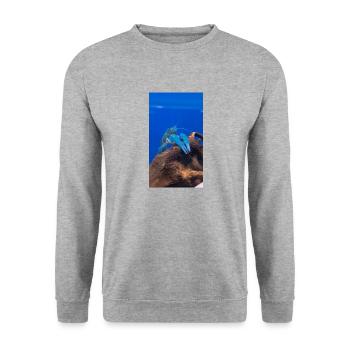 BlueCrap - Unisex Sweatshirt - salt & pepper - Front - Alina (178cm) & Michal (187cm)