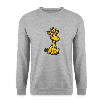 Couronne de bande dessinée girafe - Sweat-shirt Unisexe - gris chiné - Devant - Alina (178cm) & Michal (187cm)