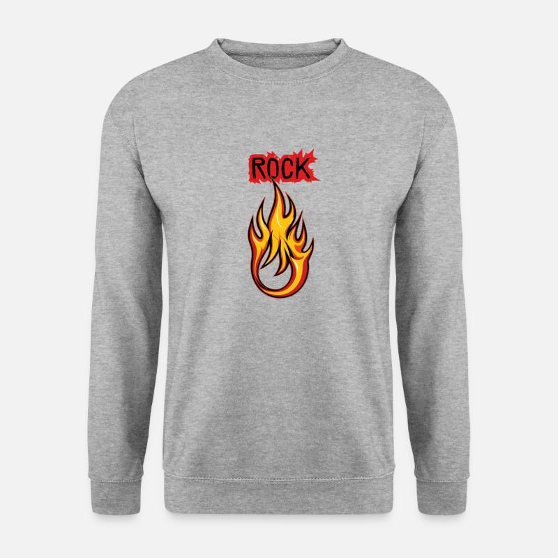 Rock Feuer & Flamme - Unisex Pullover - Weißgrau meliert