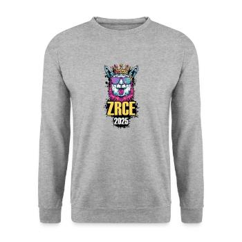 Zrce 2025 Alpaka Party Urlaub - Unisex Pullover - Weißgrau meliert - Vorne - Alina (178cm) & Michal (187cm)