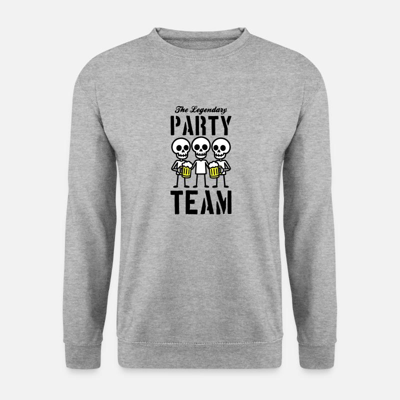 Skelett Bier Party Team - Unisex Pullover - Weißgrau meliert