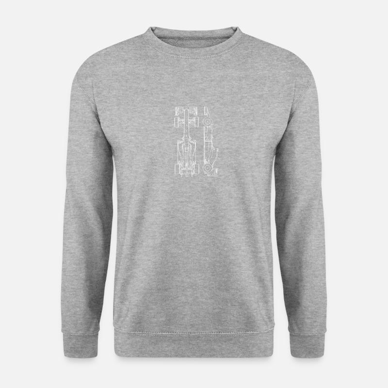 F1-Wagen - Unisex Pullover - Weißgrau meliert