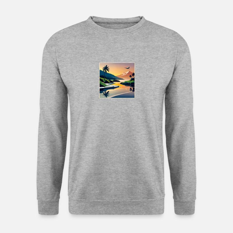 Warm landscape drawn - Unisex Sweatshirt - salt & pepper