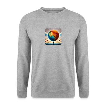 Globe coloré - Sweat-shirt Unisexe - gris chiné - Devant - Alina (178cm) & Michal (187cm)