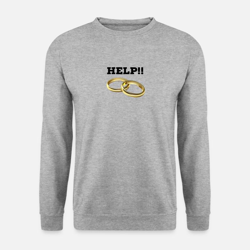 Hilfe ich bin Verheiratet - Unisex Pullover - Weißgrau meliert