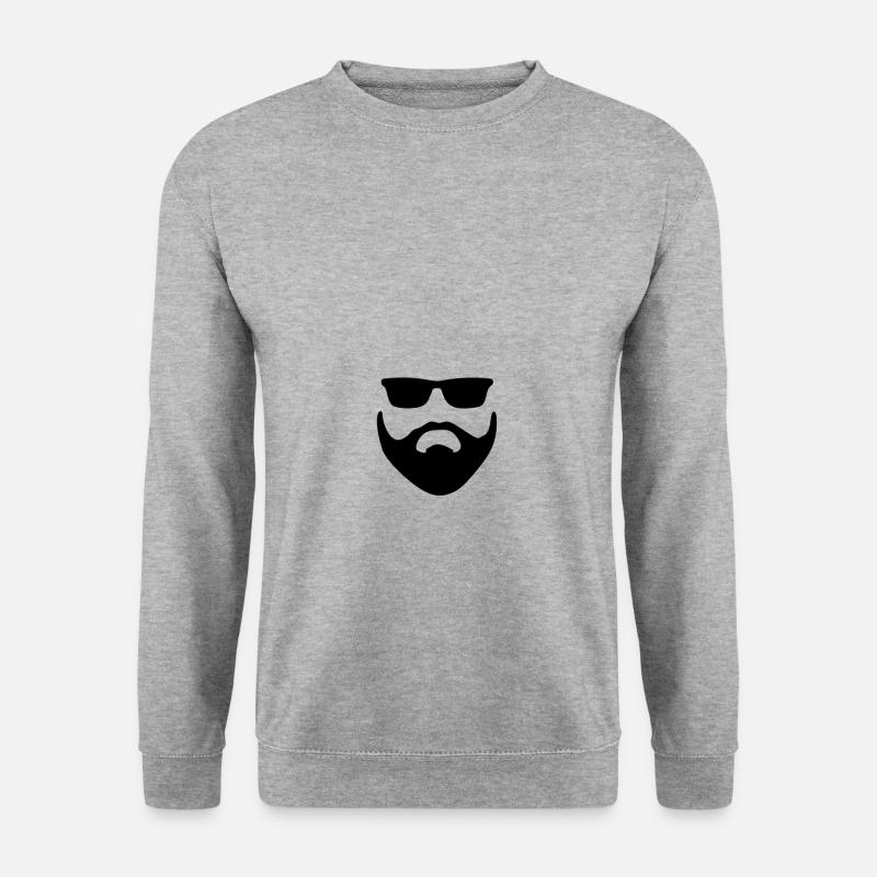 Bart Hipster - Unisex Pullover - Weißgrau meliert
