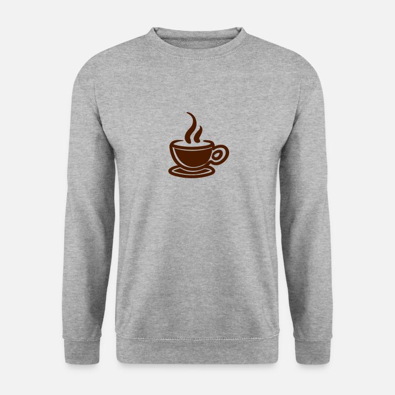 Kaffee - Unisex Pullover - Weißgrau meliert