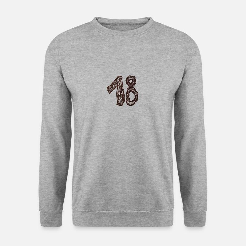 18 - Unisex Pullover - Weißgrau meliert