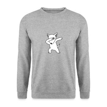 chien tamponnant 02 - Sweat-shirt Unisexe - gris chiné - Devant - Alina (178cm) & Michal (187cm)