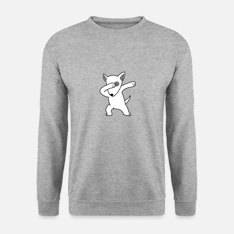 dog dabbing 02 - Unisex Pullover - Weißgrau meliert