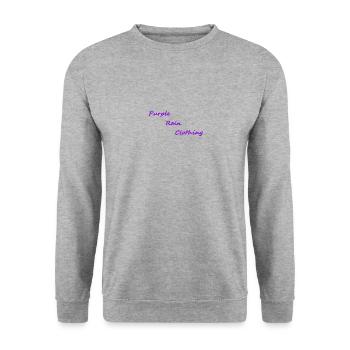 Purple Rain Clothing Text - Unisex Pullover - Weißgrau meliert - Vorne - Alina (178cm) & Michal (187cm)