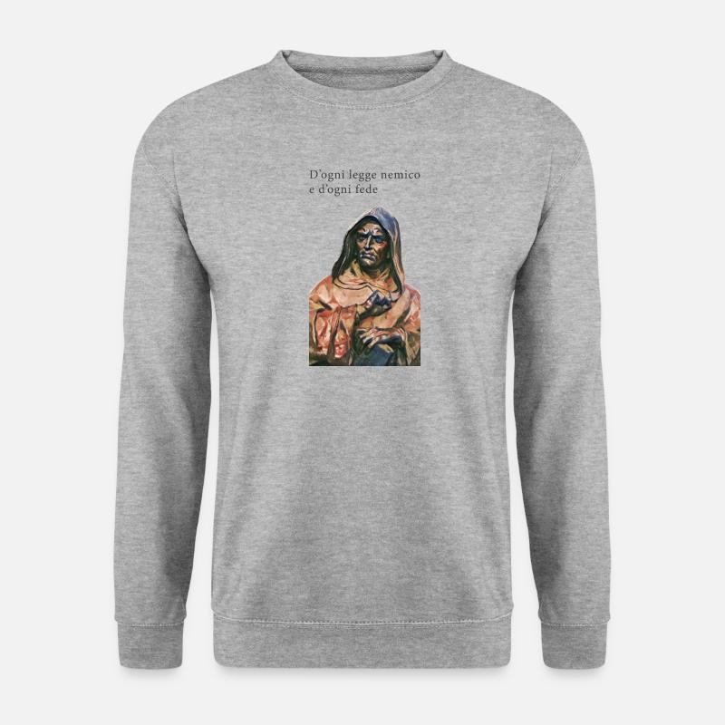 Giordano bruno und Zitat - Unisex Pullover - Weißgrau meliert