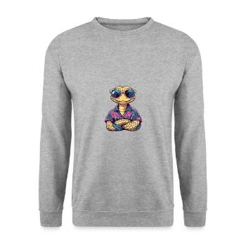 Snake Cobra Comic Holiday - Unisex Sweatshirt - salt & pepper - Front - Alina (178cm) & Michal (187cm)