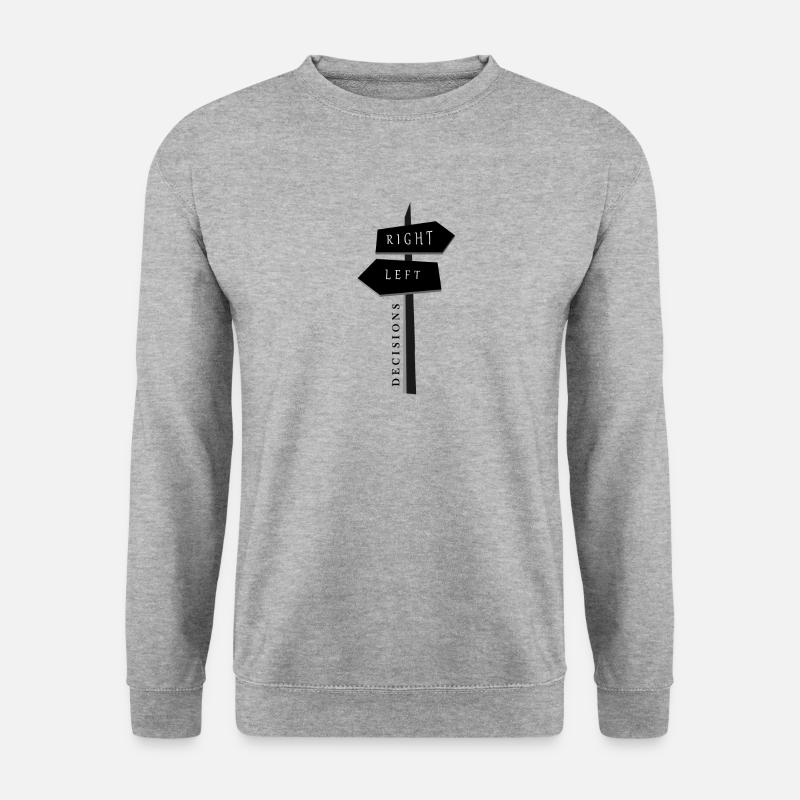 Wegweiser Design - Unisex Pullover - Weißgrau meliert