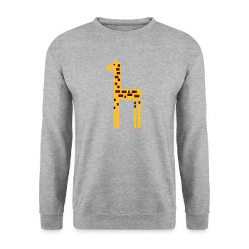 girafe 2 - Sweat-shirt Unisexe - gris chiné - Devant - Alina (178cm) & Michal (187cm)