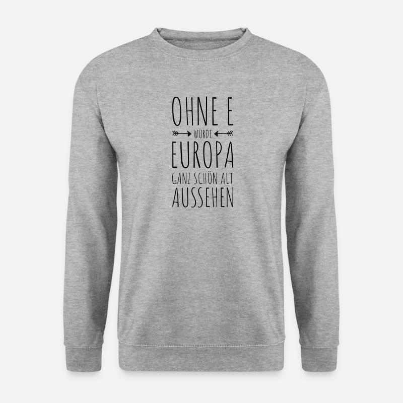 Ohne E - EUROPA - Unisex Pullover - Weißgrau meliert